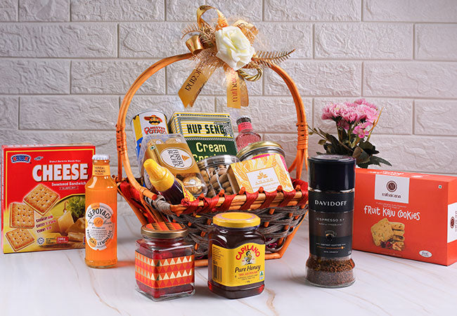 a close-up of a basket with personalized treats