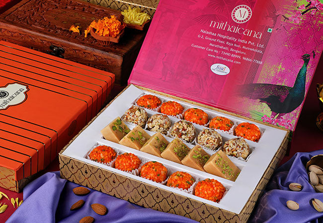 box of customizable indian sweets for corporate gifting